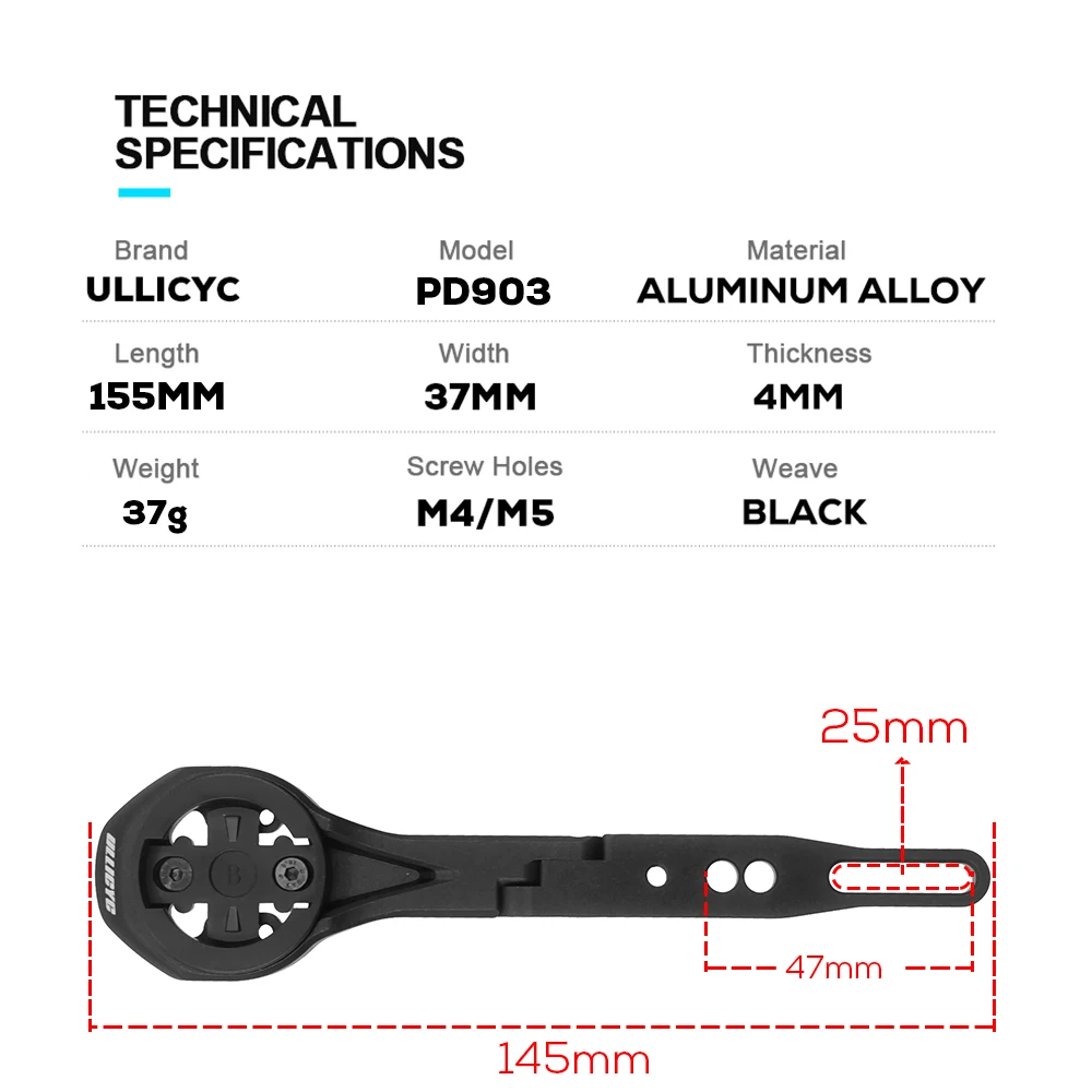 ULLICYC-Wilier Universal Computer Mount for Road Bike, MTB Handlebar, Compatible with Garmin, Wahoo, Gopro Flashlight