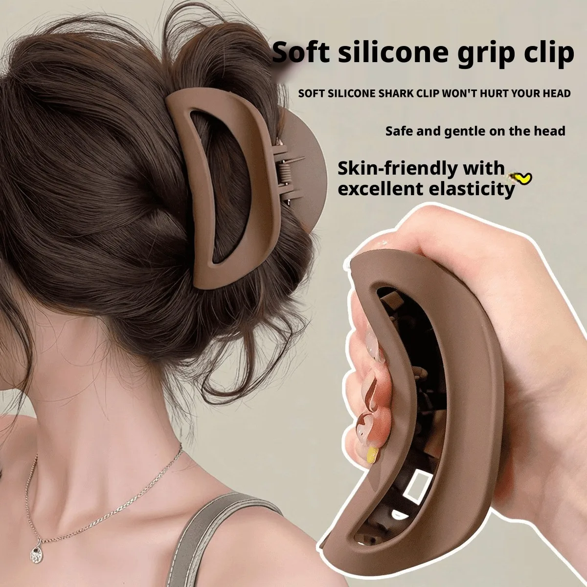 Weicher Silikon-Haarklammer mit edlem Design, perfekt zum Stylen der Haare, ohne Unbehagen zu verursachen oder das Haar zu zerkratzen. – Detail 11