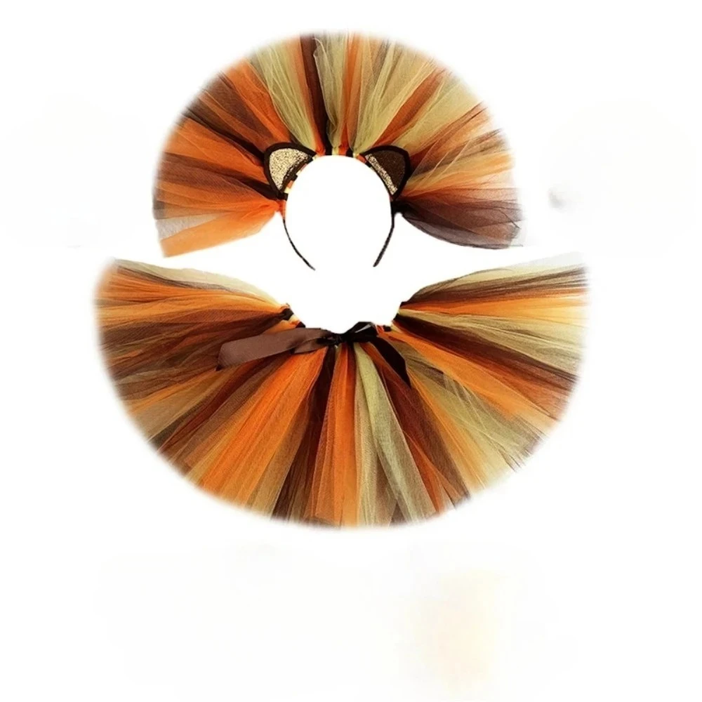 Falda Tutú de León para Bailar, Tutús para Niñas Pequeñas, Falda de Tul, Disfraz de León para Halloween con Diadema de Pelo, Disfraces de Princesa