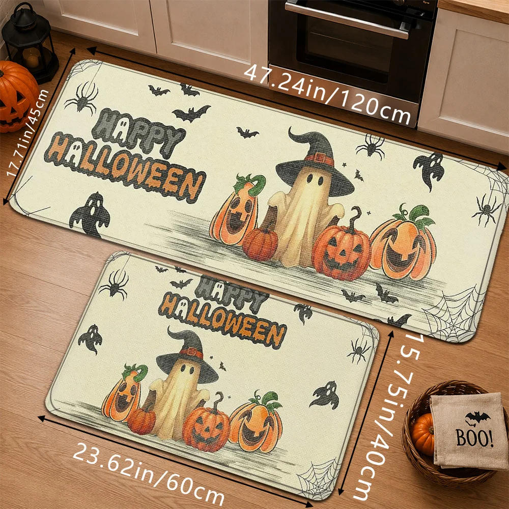 VIKAMA Halloween Carpet Cute Ghost Doormat Soft Kitchen Rug Carpet For Living Room Rug For Bedroom Bathroom Mat Home Decor