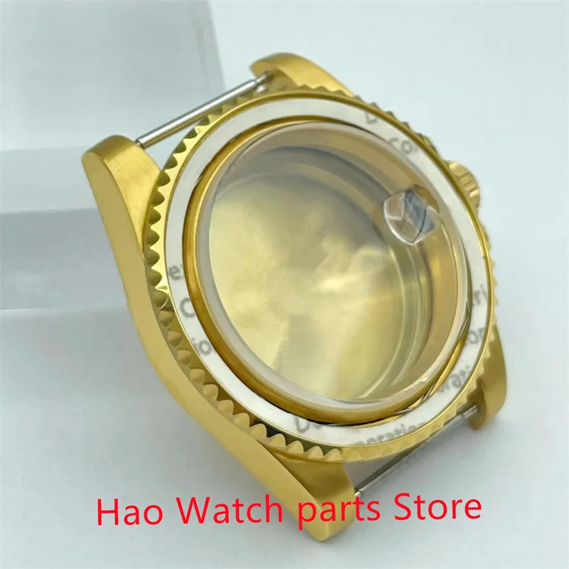 40mm gold sterile watch case sapphire glass fit NH35 NH36 ETA2836 Miyota8205 8215 821A Mingzhu DG2813 3804 Seagull 1612 movement