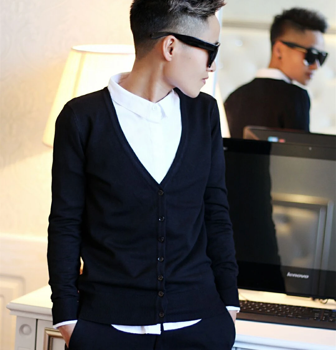 

NoVan Тонкий вязаный открытый кардиган Весна Осень Новый Sle Пара irt Slim Fit Long Sve V Ne Деформирующийся Чистый цвет