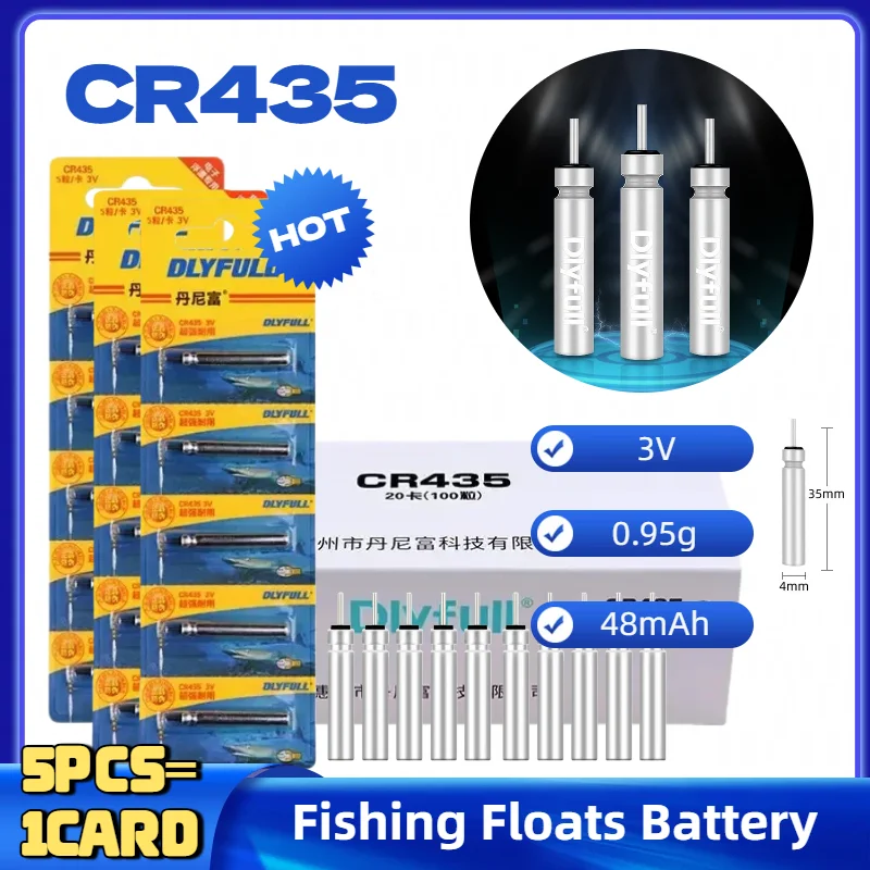 CR435 Luminous Electric Battery CR 435 Fishing Floats Lithium Pin Battery Tackles Night Fishing Float
