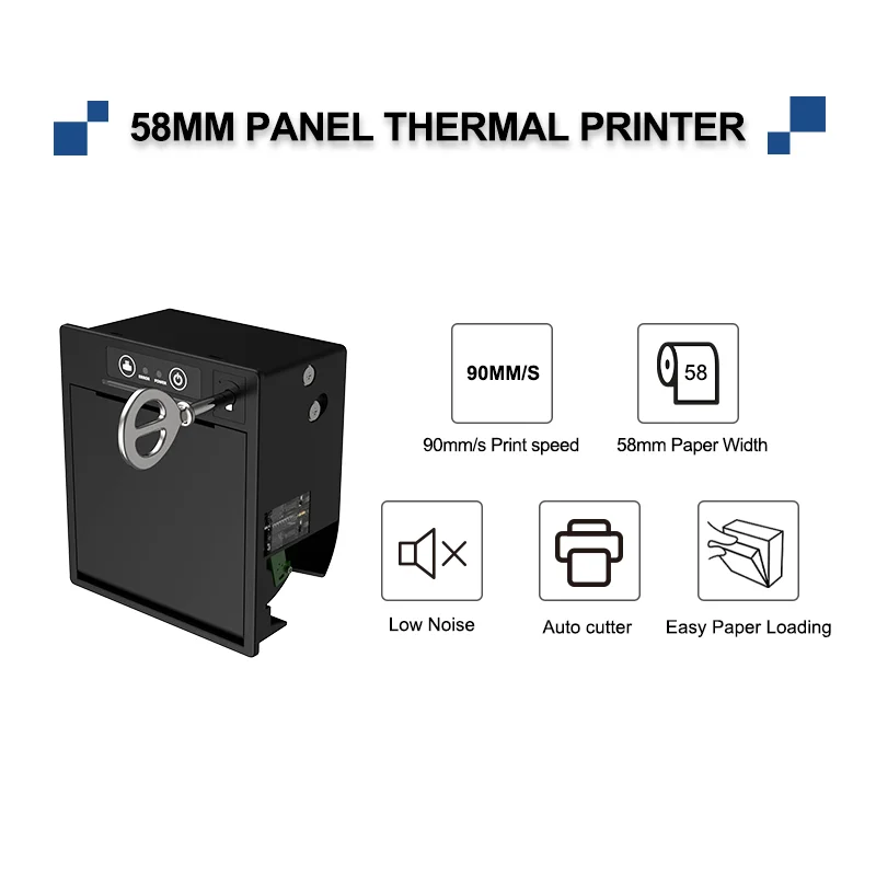 Cashino EP-261C 2inch 58mm Panel Mount Direct Thermal Receipt Printer With Auto Cutter USB RS232 TTL For Test Instrument