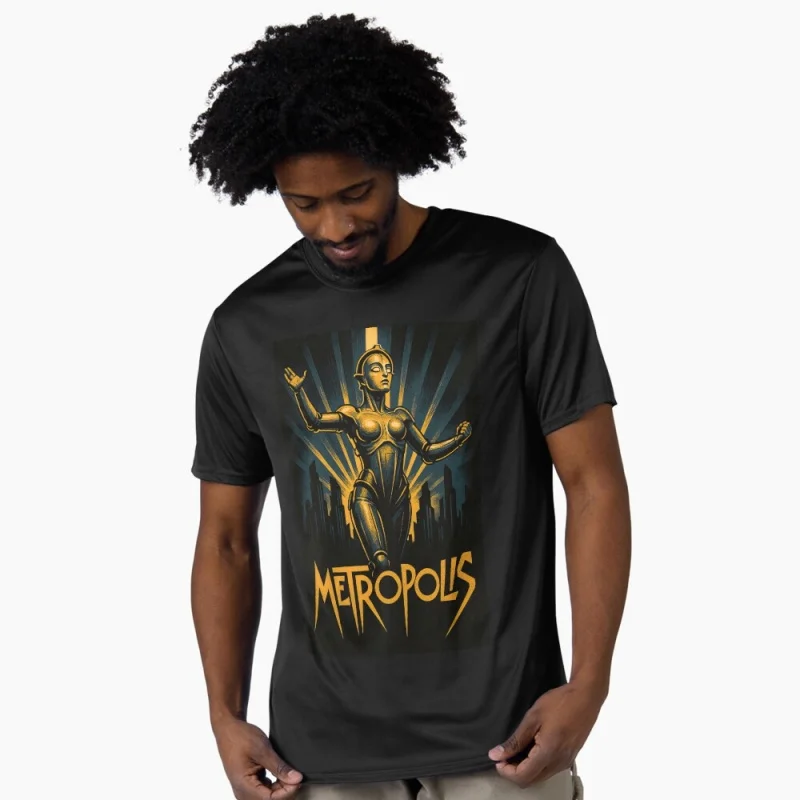 

Fritz Lang's Movie Metropolis 1927 German Sci-Fi Gift t shirt 0323 Cyberpunk Robot Maria Graphic Clothes Large size Tops S-6XL