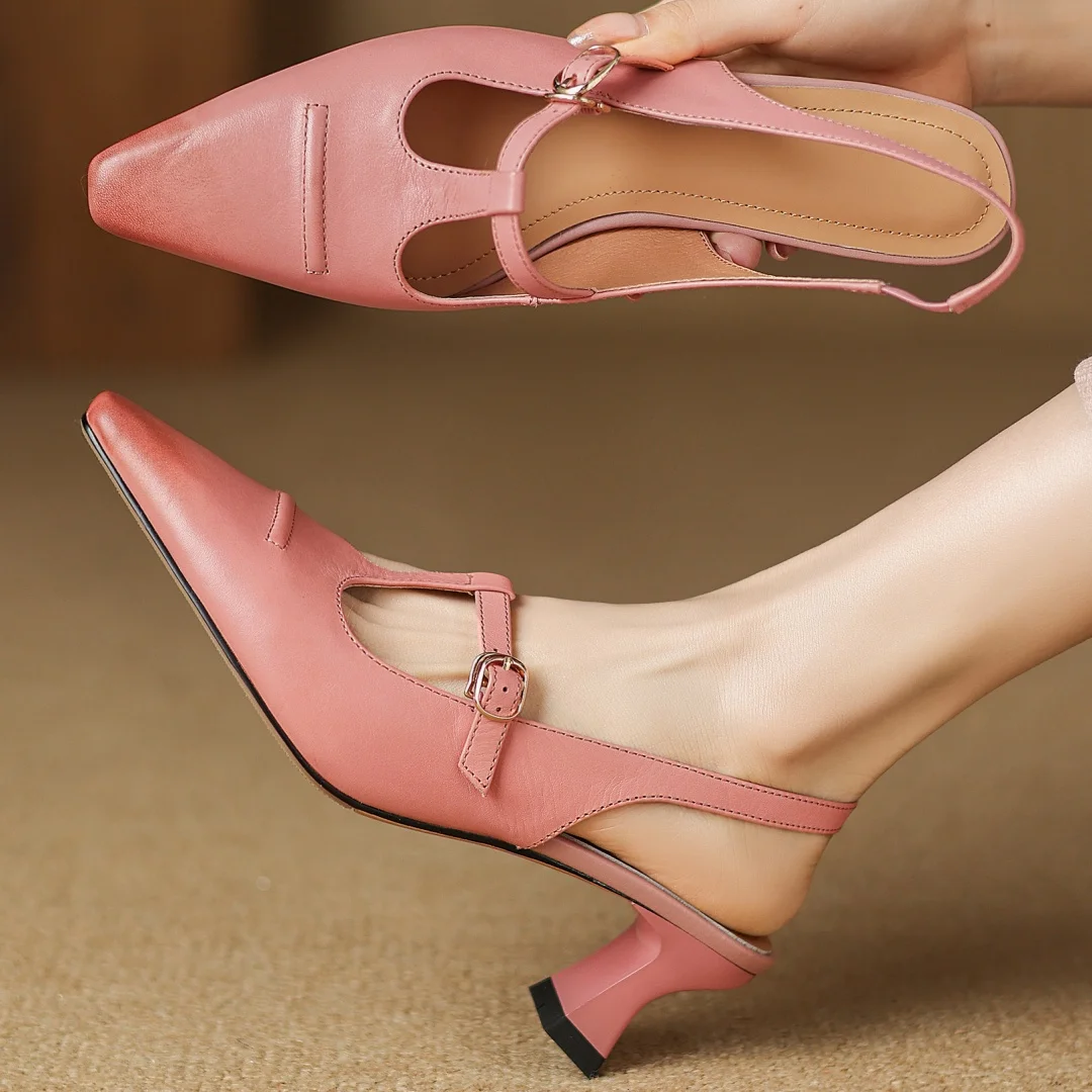 

Женские туфли-лодочки без шнуровки из овчины с острым носком, элегантные женские туфли на тонком высоком каблуке 5,5 см, повседневные модельные летние туфли на каблуке