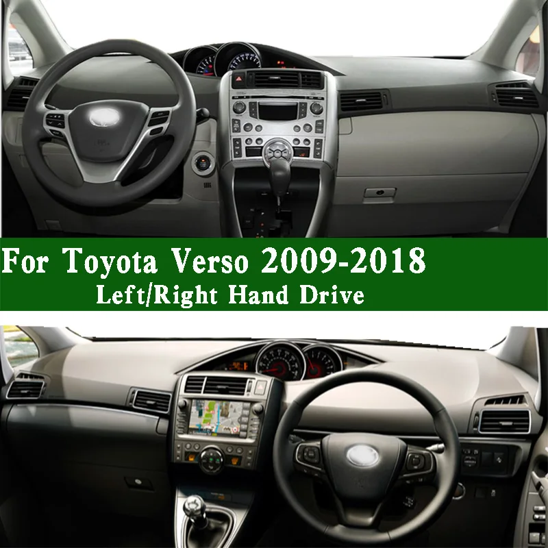 For Toyota Verso 115D R21 R2 R20 2009-2018 Dashmat Dashboard Cover Instrument Panel Protective Pad Dash Mat Anti-Dirt Ornaments