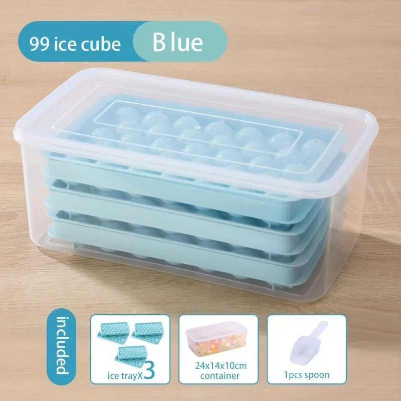 مجموعة واحدة من قوالب عفريت الثلج، بلاستيك بدرجة الطعام، يصنع 99 قطفة ثلج في وقت واحد، أداة مكعبات الثلج للتجمعات العائلية وأيام الصيف #3