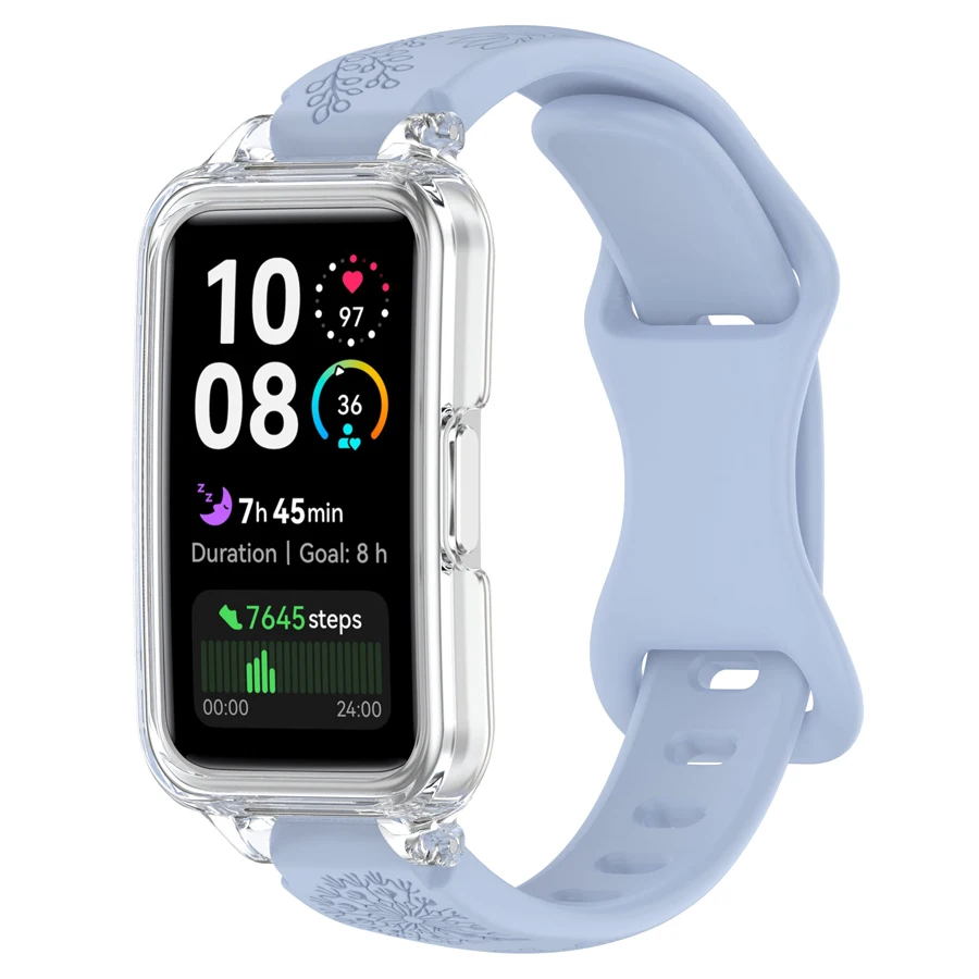 Case + Band Voor Huawei Band 10 9 8 Band Accessoires Vervanging Sport Ademende Armband Correa Huawei Bands 10 9 8/8NFC