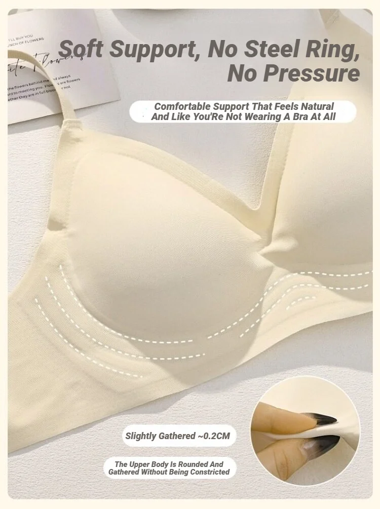 Nahtloser BH für kleine Brüste, Damen-Push-up-BH, bequem, ohne Bügel, weiche Unterstützung, geschlossene Unterwäsche für Frauen mit kleinen Brüsten, ohne Ränder. – Detail 6