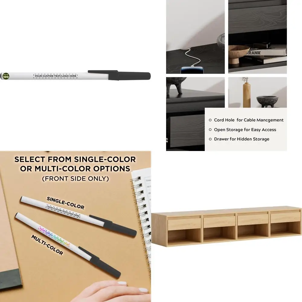 أقلام لاصقة ذات قيمة مخصصة، مجموعة من 100 قطعة، حبر أزرق، عبوة كبيرة مخصصة، مثالية للمكتب والمدرسة والأعمال التجارية والعروض التجارية