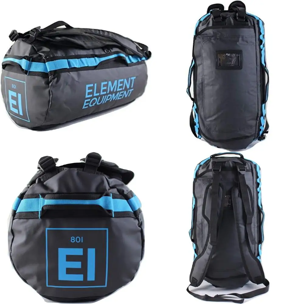 

Waterproof Medium Trailhead Duffel Bag with Shoulder Straps, Black and Blue, Outdoor Equipment for Hiking and Travel