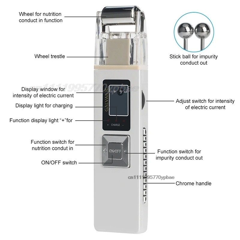 Galvanic Facial Machine Ion Beauty Device Deep Cleansing Skin Care Portable Home Spa Face Lift Microcurrent Massager Tool
