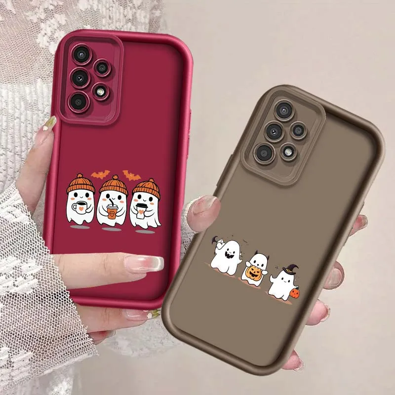 Cute Cartoon Christmas Cover For Samsung Galaxy A56 A16 A55 A35 A25 A73 A71 5G 5G 4G Eye Ladder Phone Case