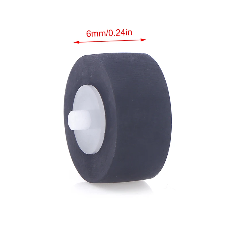 New 1Pc 13x6x2mm With Axial Rubber Pinch Roller Belt Wheel For Cassette Movement Tape Recorder Radio Audio Accessories.