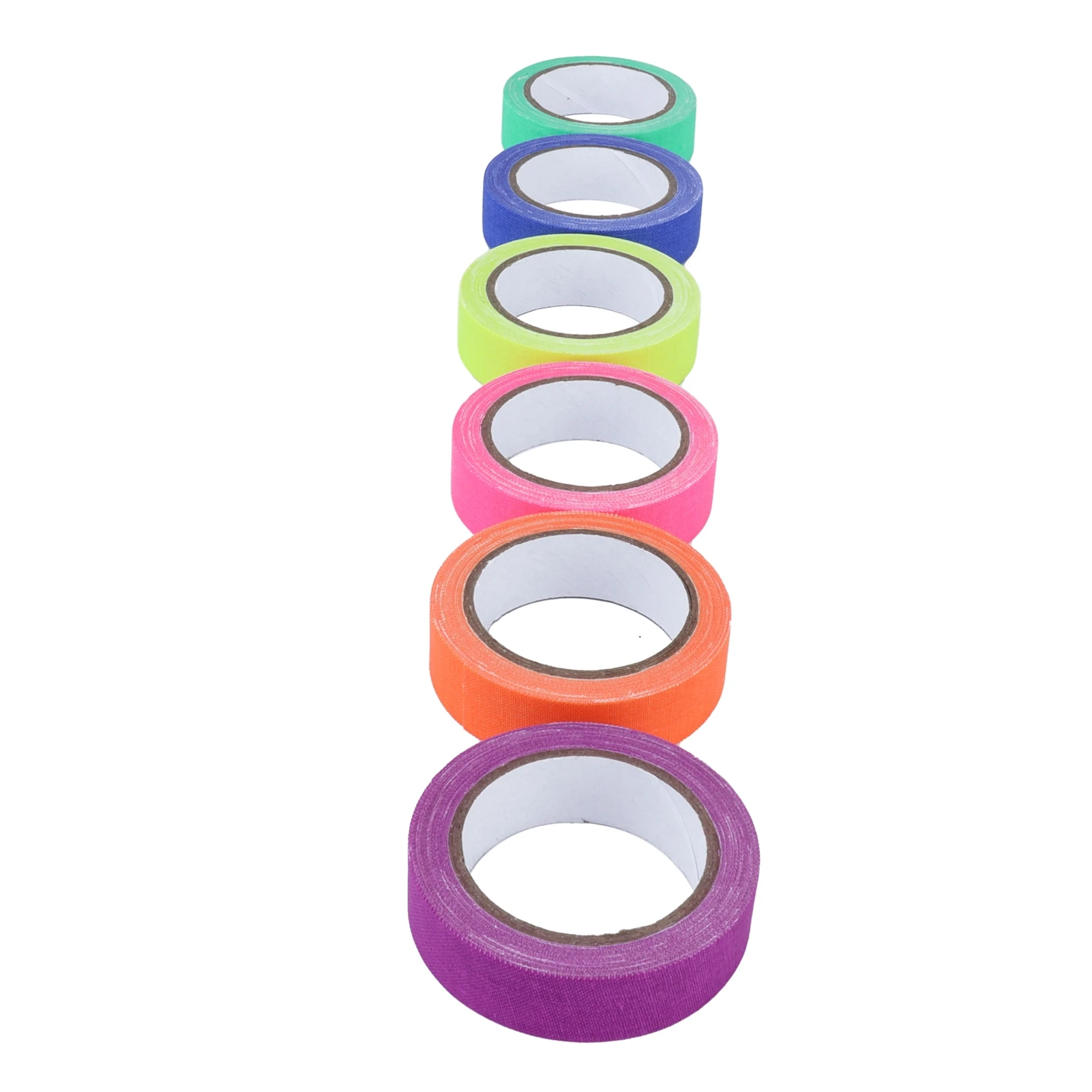6Pcs Adhesive Tape 6 Color Fluorescent  Stage Performance Prop Fluorescent Tape Home Decoration UV Tape UV Cotton Cloth Tape