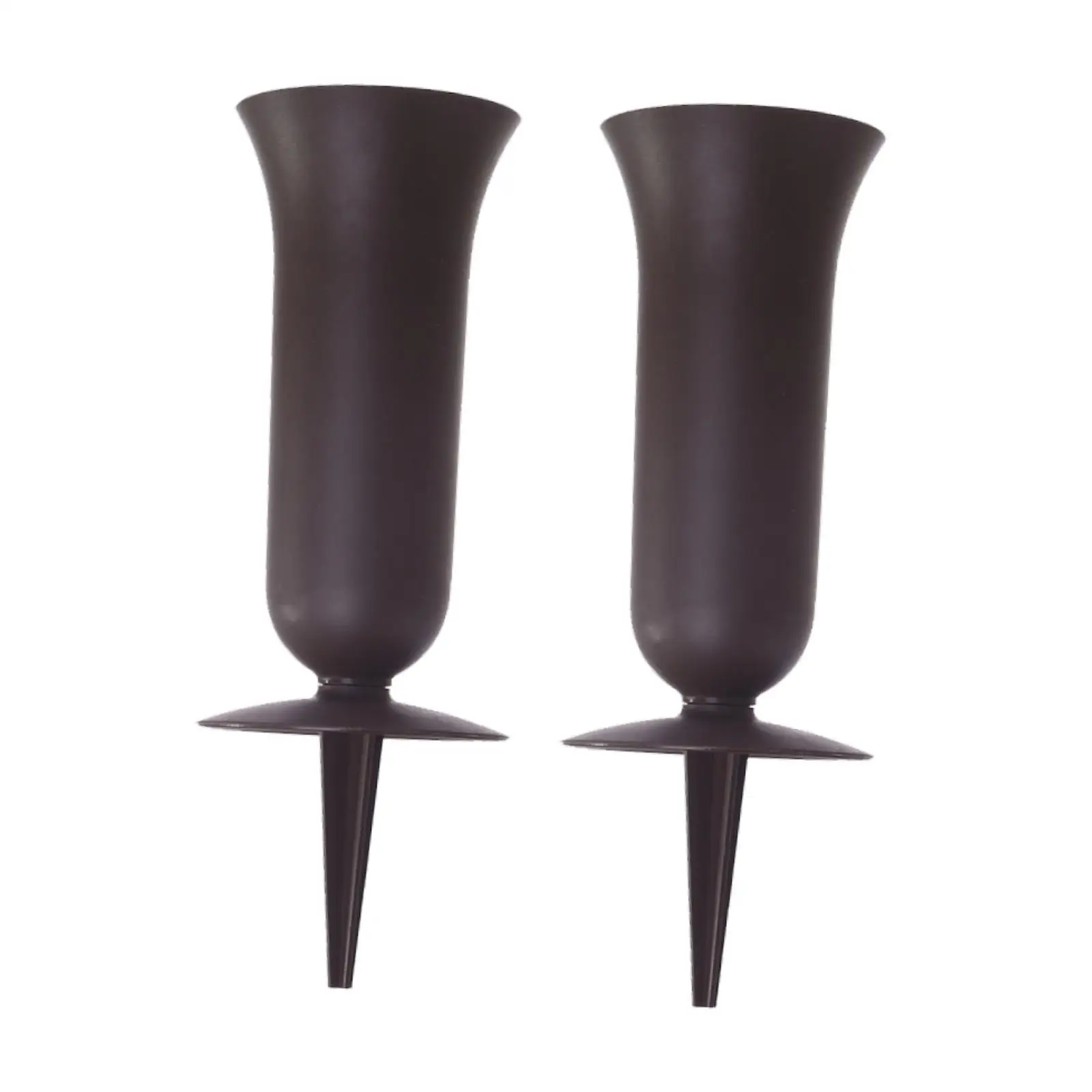 2x Cemetery Vase Funeral Flower Holder Tombstone Convenient Decoration Lightweight Container Memorial Cone Vase with Stake