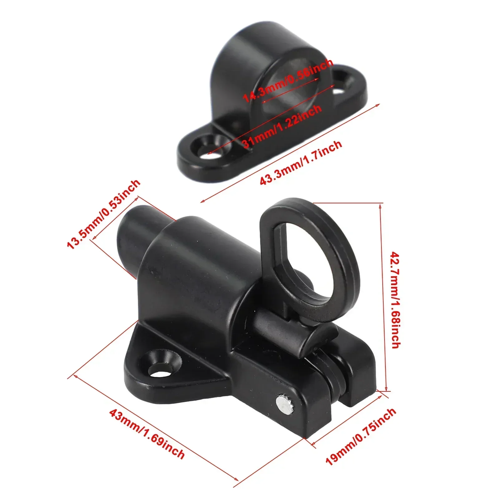 Spring Door Lock Self-Closing Latch, Security Automatic Sash Gate Lock Door Bolt Aluminum Alloy Automatic Spring Latch Hardware