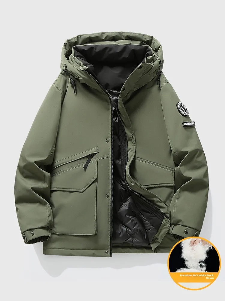 

Extra Large White Du down Jaet Men's Winter Thi Warm Casual Loose Fit Faionable plus Size Urban Outdoor Wear