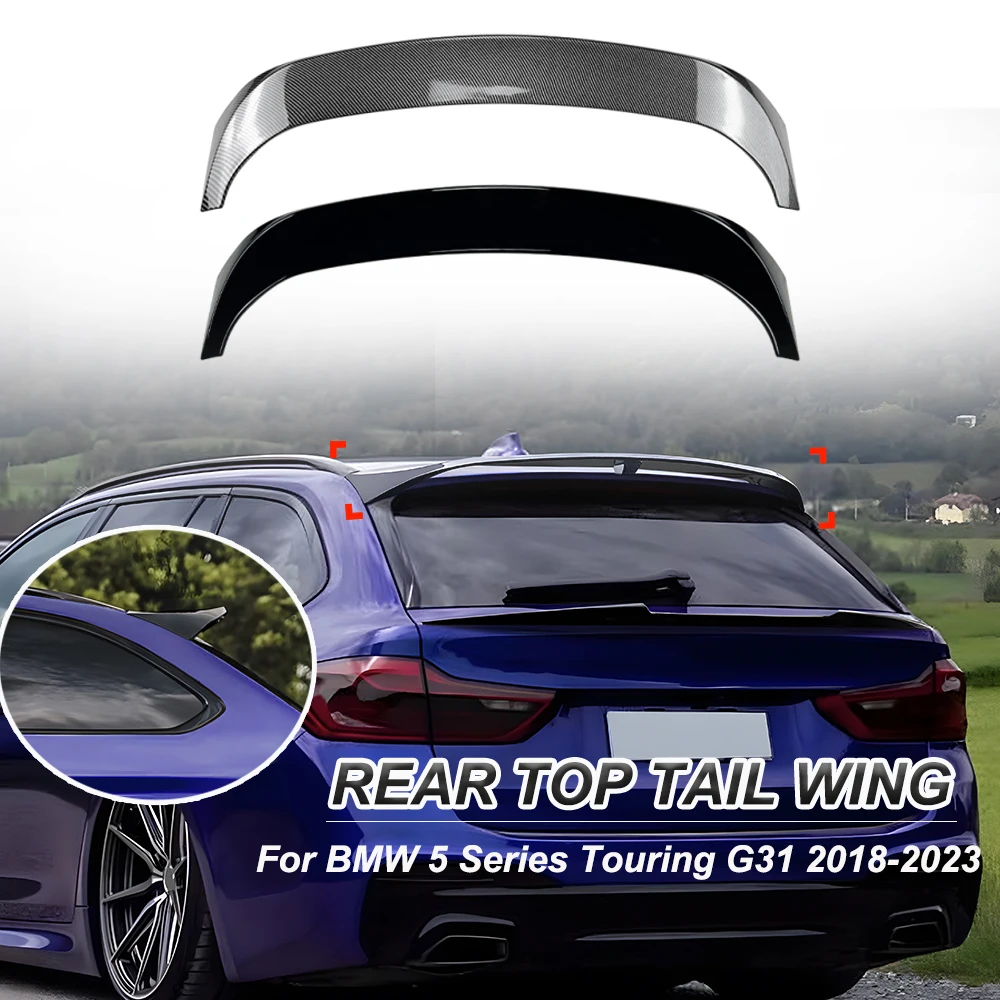 For BMW 5 Series G31 2018-2023 Touring Rear Top Tail Wing Spoiler Fixed Wing Car Body Kit Modification Glossy Black