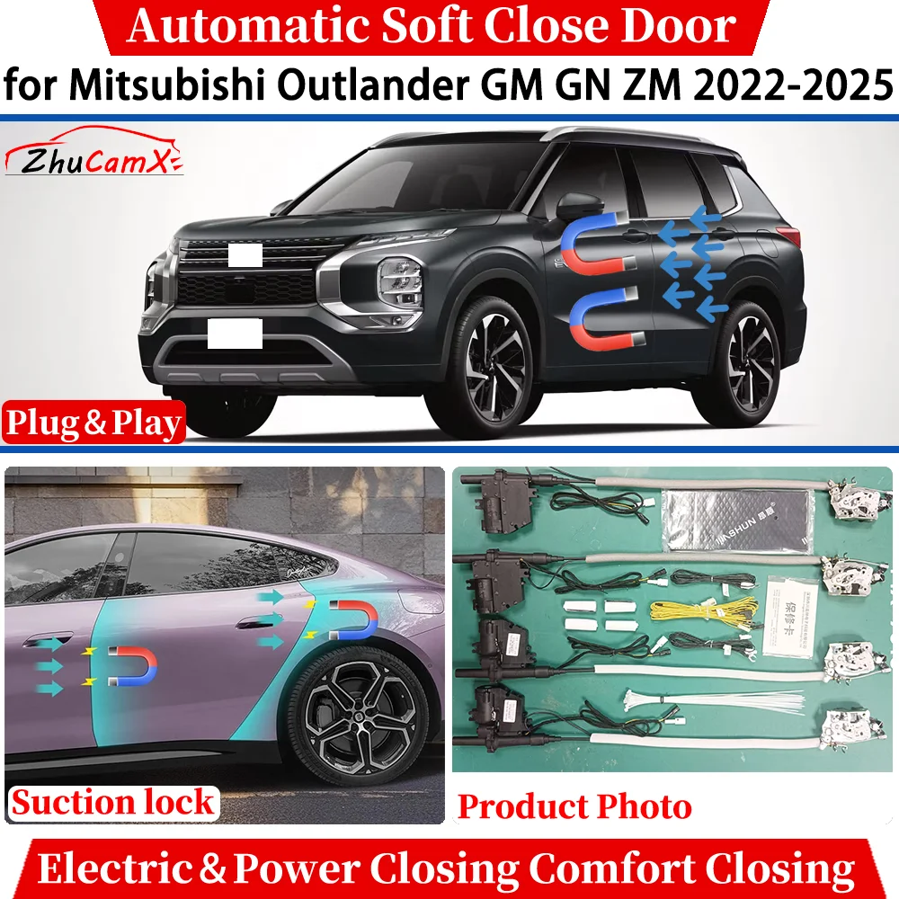 for Mitsubishi Outlander GM GN ZM 2022-2025 Car Automatic Soft Close Door Electric Power Comfort Closing Suction lock System
