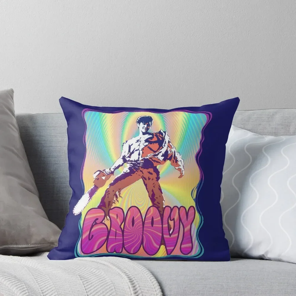 

Evil Dead Ash Williams Groovy Throw Pillow Decorative Cushions Cushion Cover Luxury home decor items Pillow