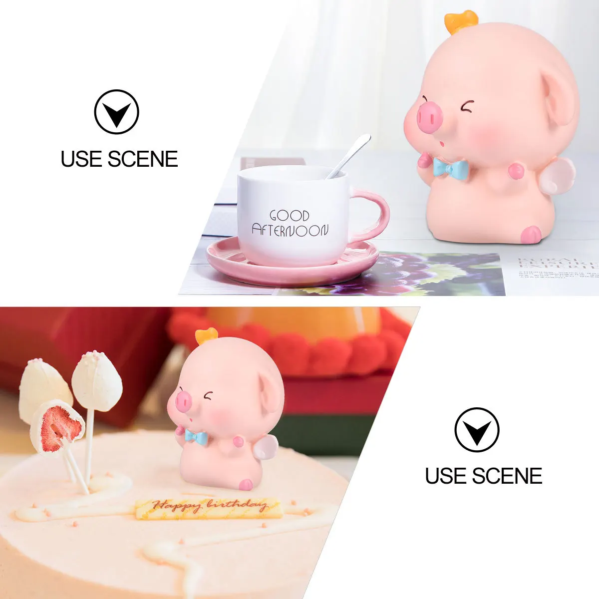 

1Pcs Pig Ornament Resin Pig Decoration Creative Lovely Piggy Adornment for Home Car Office Desktop Decor Sports Car Ornament