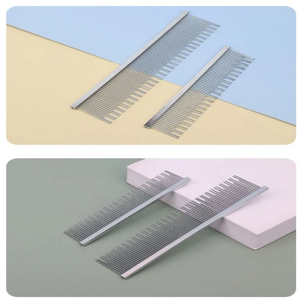 Double Toothed Pet Grooming Comb Short and Long Needles High Low Teeth Detangling Grooming Tool Reusable Anti-Static