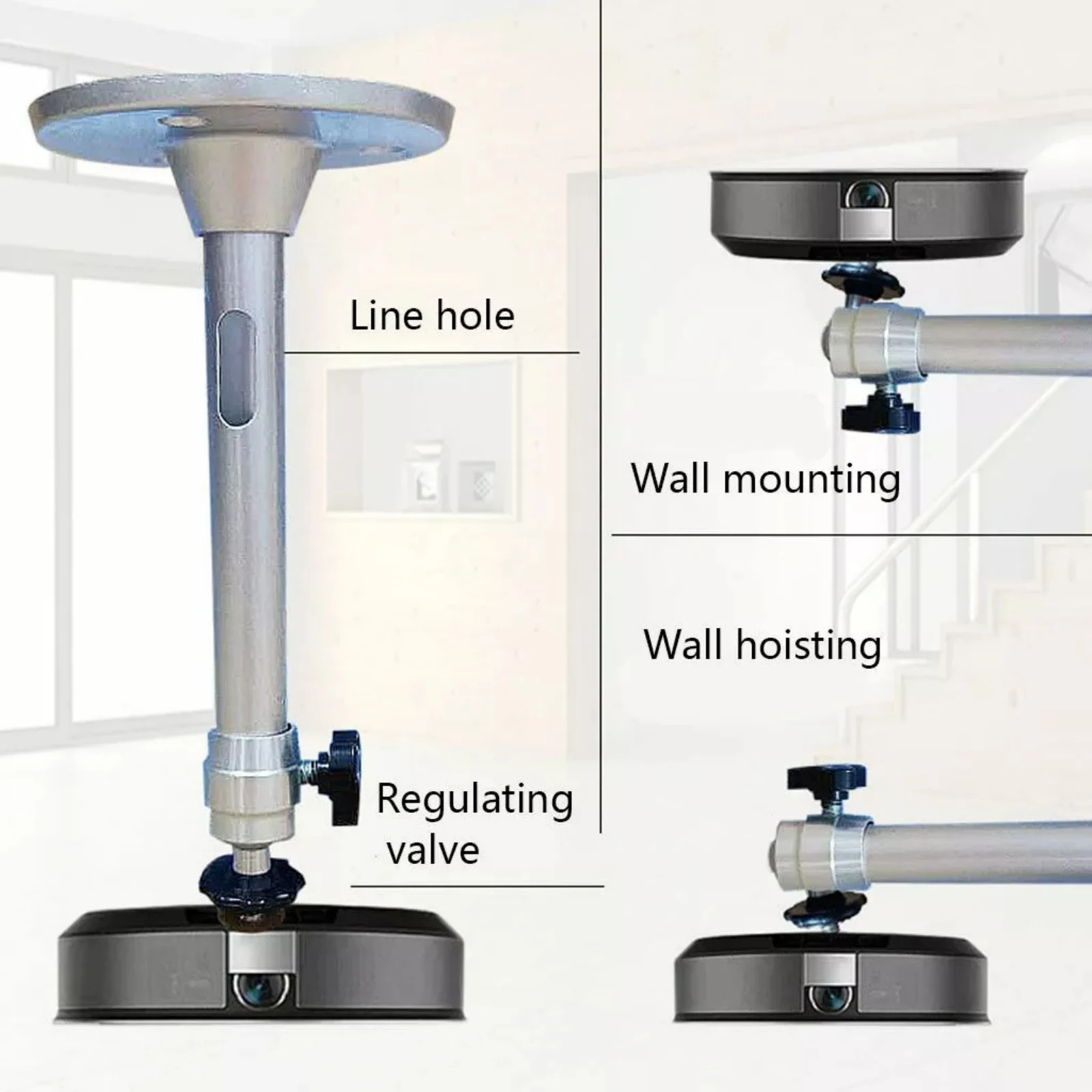 Soporte de pared para Mini proyector, trípode de cámara de aleación de aluminio, fácil de instalar, giratorio 360, 1 Juego
