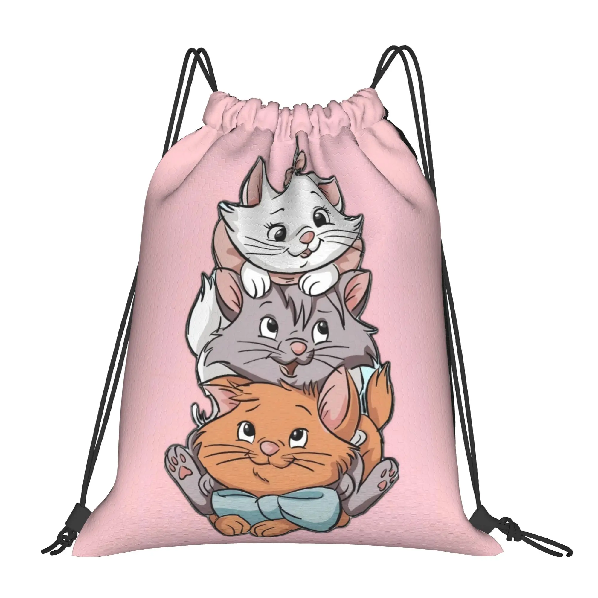 

Портативные дорожные сумки-рюкзаки на шнурке с изображением кошки Мари из мультфильма «Аристокоты» для активного отдыха, путешествий, занятий спортом и хранения вещей