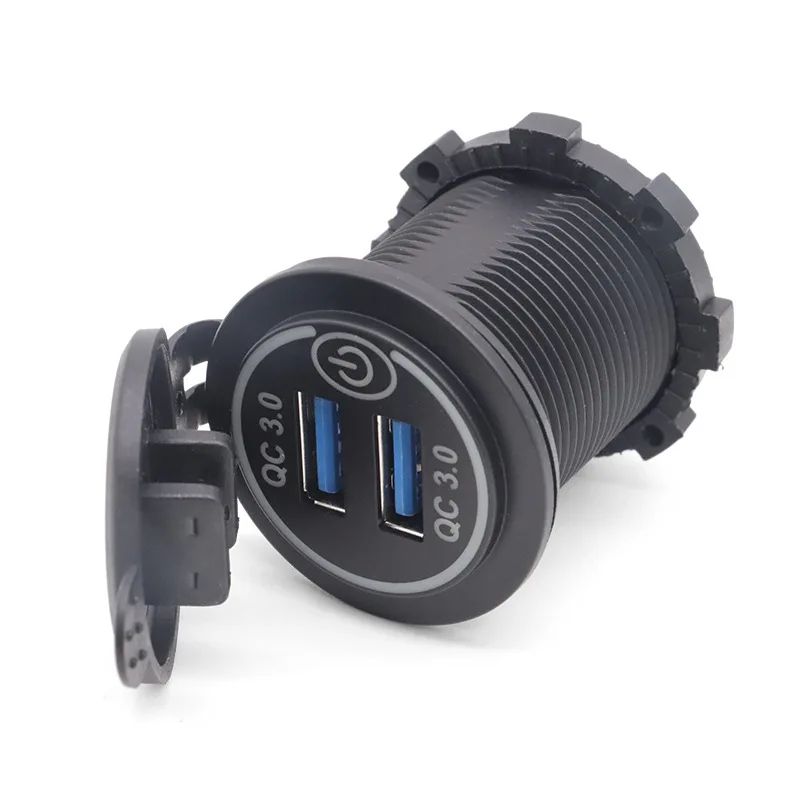 New multi-function dual USB fast charging with touch switch modified car smartphone charger RV modified USB