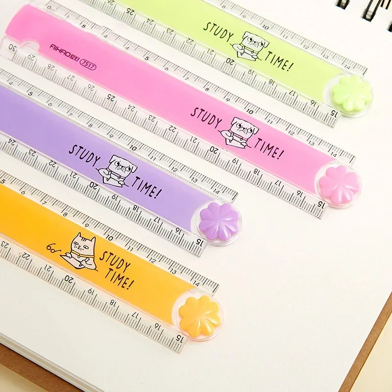 30 CM Kawaii Cute Kawaii Study Time Folding Ruler Multifunction DIY Drawing Rulers for Kids Students Office School Stationery