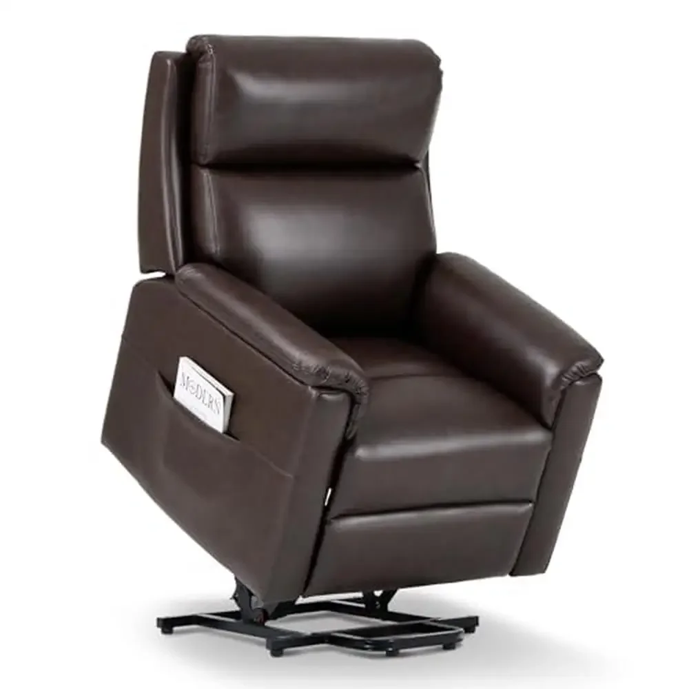 Electric Power Lift Recliner Chair Elderly with Remote Control Ergonomic High Back Leather Recliner Chair with Side Pocket