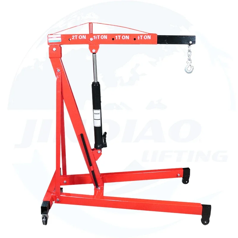 Portable Mini Crane Hydraulic 2 Ton Engine Crane For Repairing Workshop