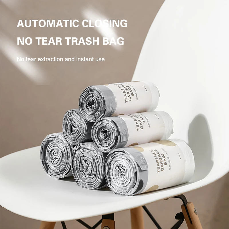 Drawstring Garbage Bag Free Tear Household Thick Portable Kitchen Garbage Bucket Plastic Bag Automatic Closing Large