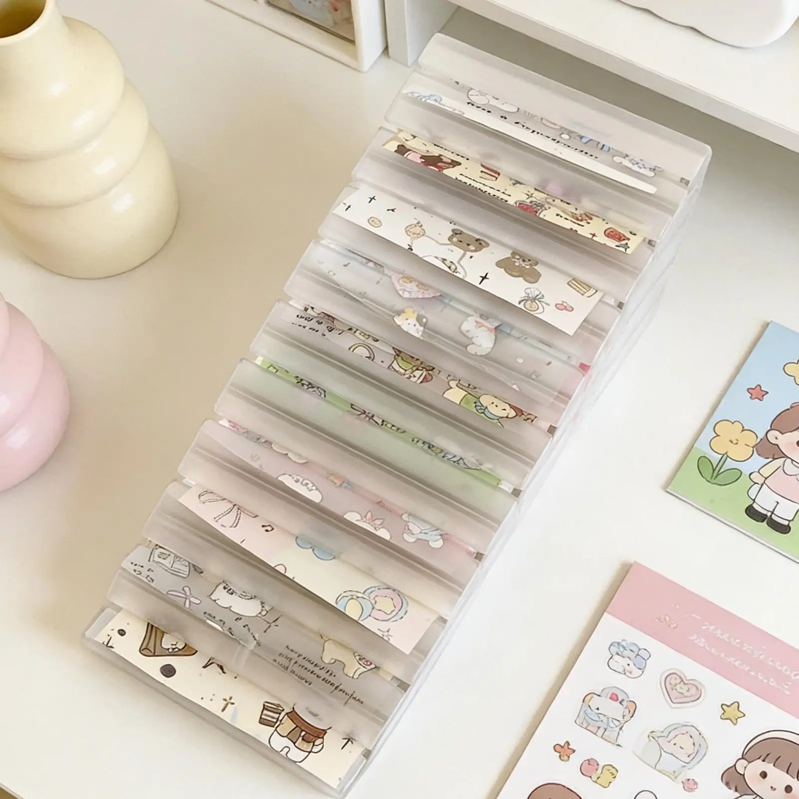 Nail Foil Storage Case Fingernail Sticker Storage Nail Foil Transfer Sheet Container Floral Manicure Nails Decoration Tool