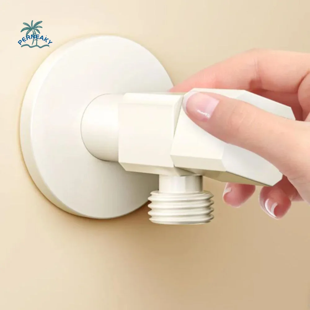 

Solid Brass Triangle Valve Cream White Copper Material Water Stop Valve Quick Opening G1/2 Thread Switch Valve Washing Machine