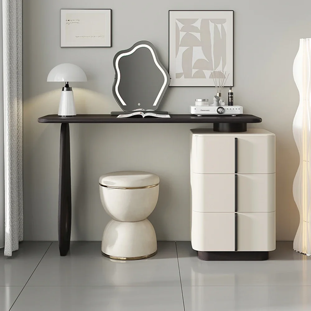 

Modern Mirror Lights Stool Vanity Table Europe Set Women Kids Dressing Table Bedroom Organizer Luxury Tocador Mueble Furniture