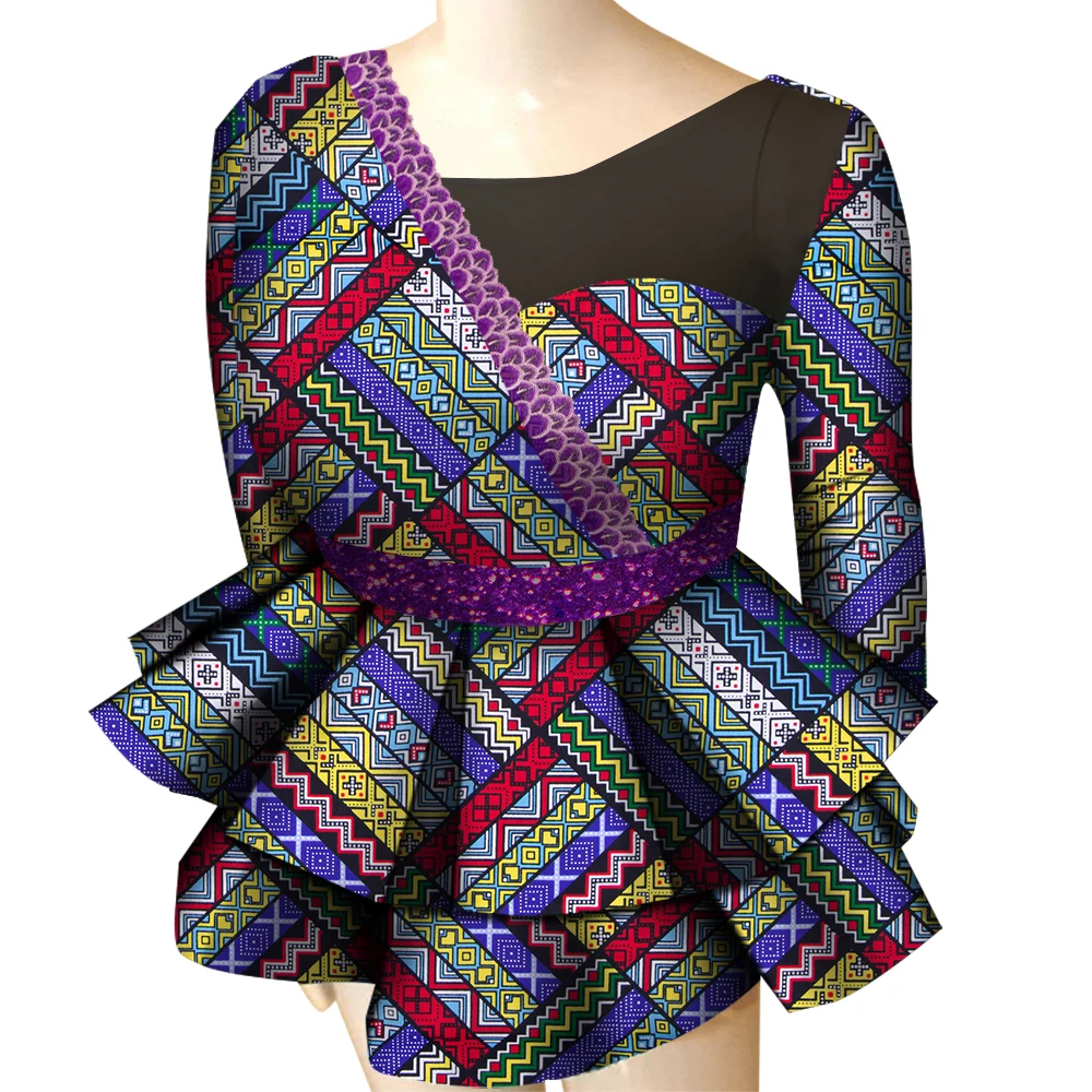 African Print Blouse Tops for Women Fashion 2022 African Tops Dashiki Plus Size T Shirt African Clothes for Women WY8570