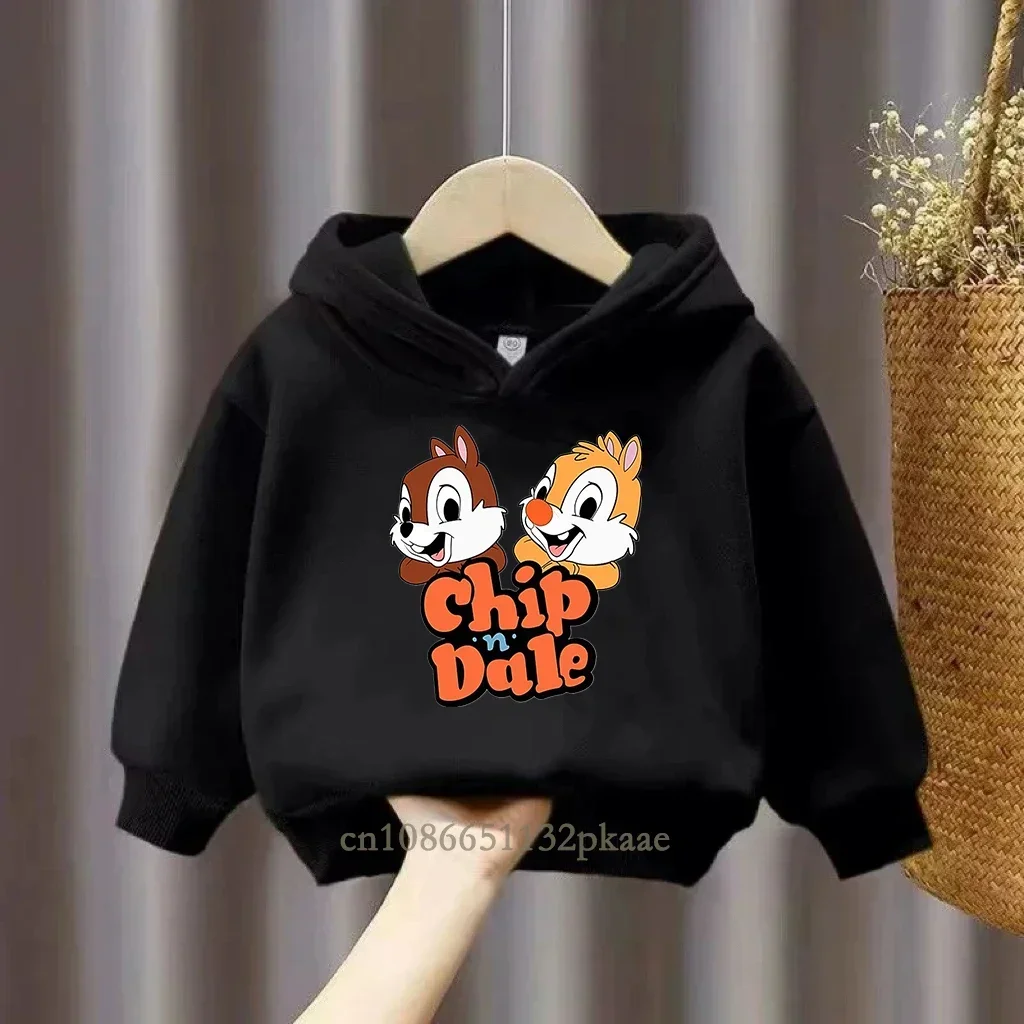 Disney Chip And Dale Childrens Hoodie Autumn Winter Fashion  Cartoon Chip N Dale Pullover hoodie Boys Girls Casual Sweatshirts