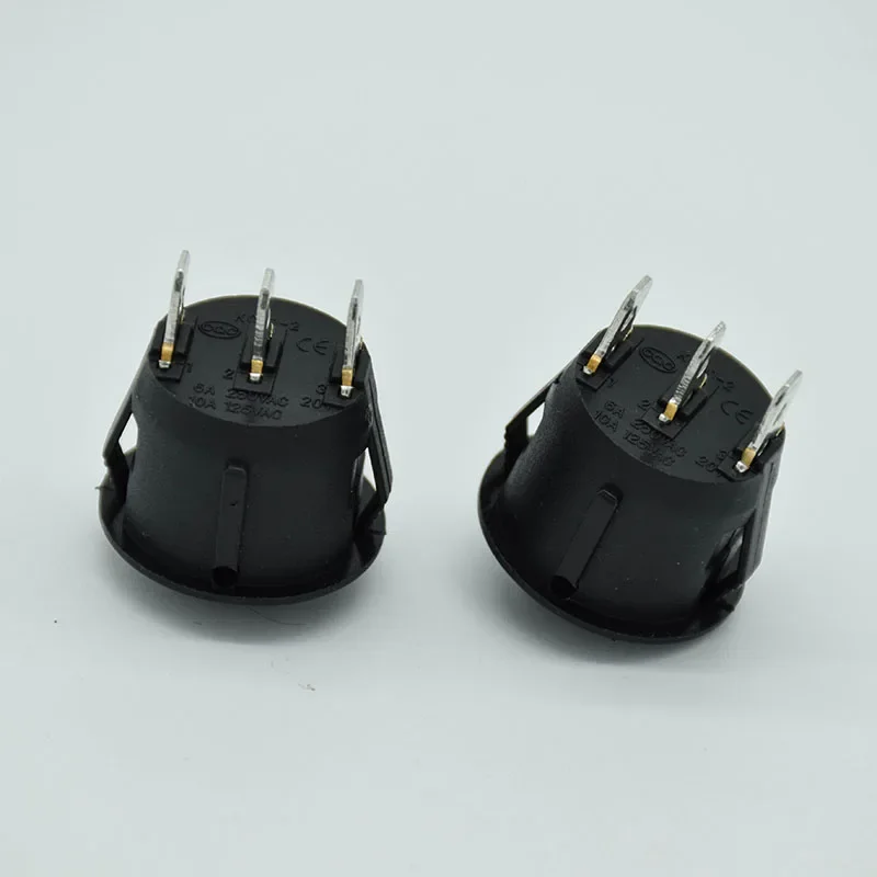 5Pcs ON/OFF/ON 3 Position 3Pin SPDT 6A/250V 10A/125V AC hopping Round Boat Rocker Switch