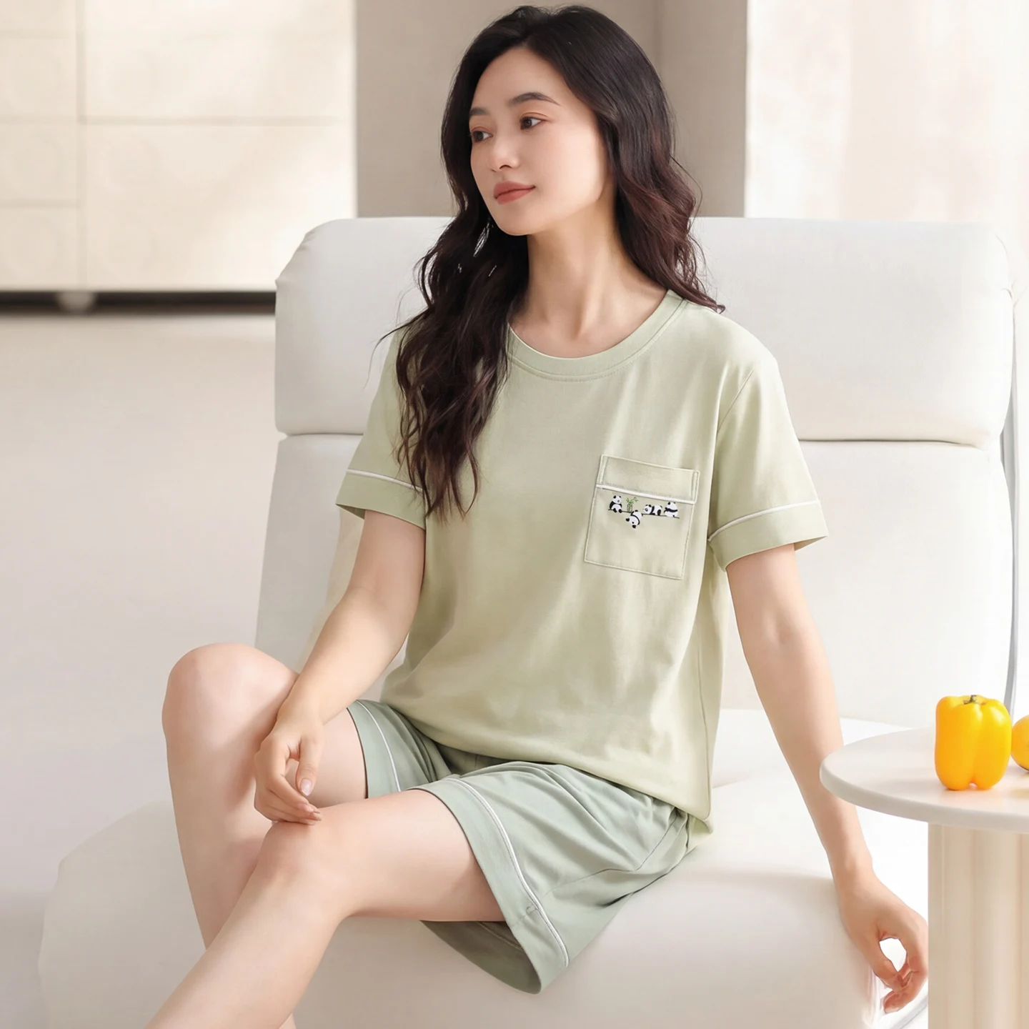 

Women Pajamas Sets Summer Full Pure Cotton Pyjamas Female Homewear Sleepwear Short Sleeve Shorts Home Clothes For Young Girls