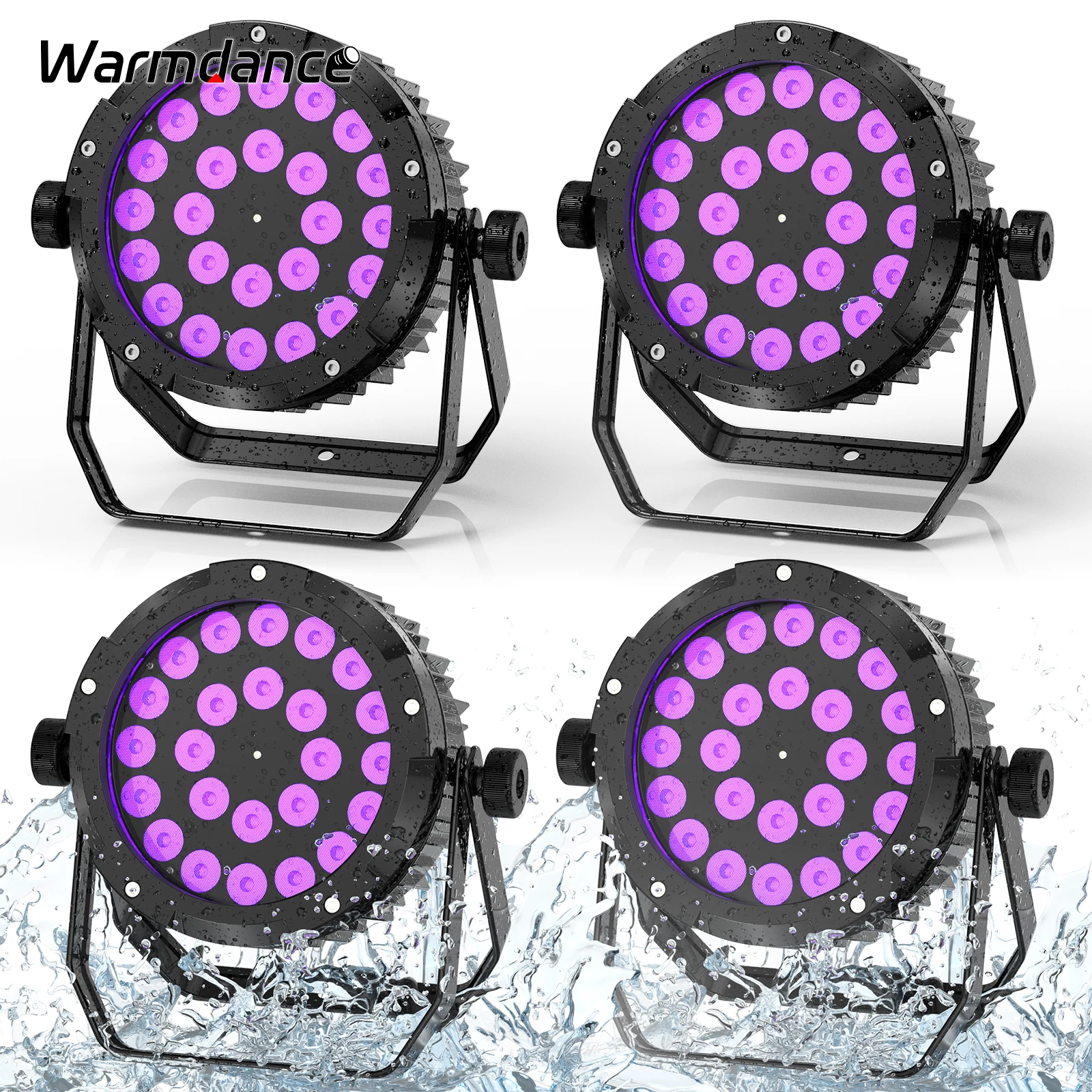 1/2/4PCS Waterproof LED Par Light RGBWA UV Stage Effect Lighting Projector for Disco Dance Hall Party Bar Concert Performance