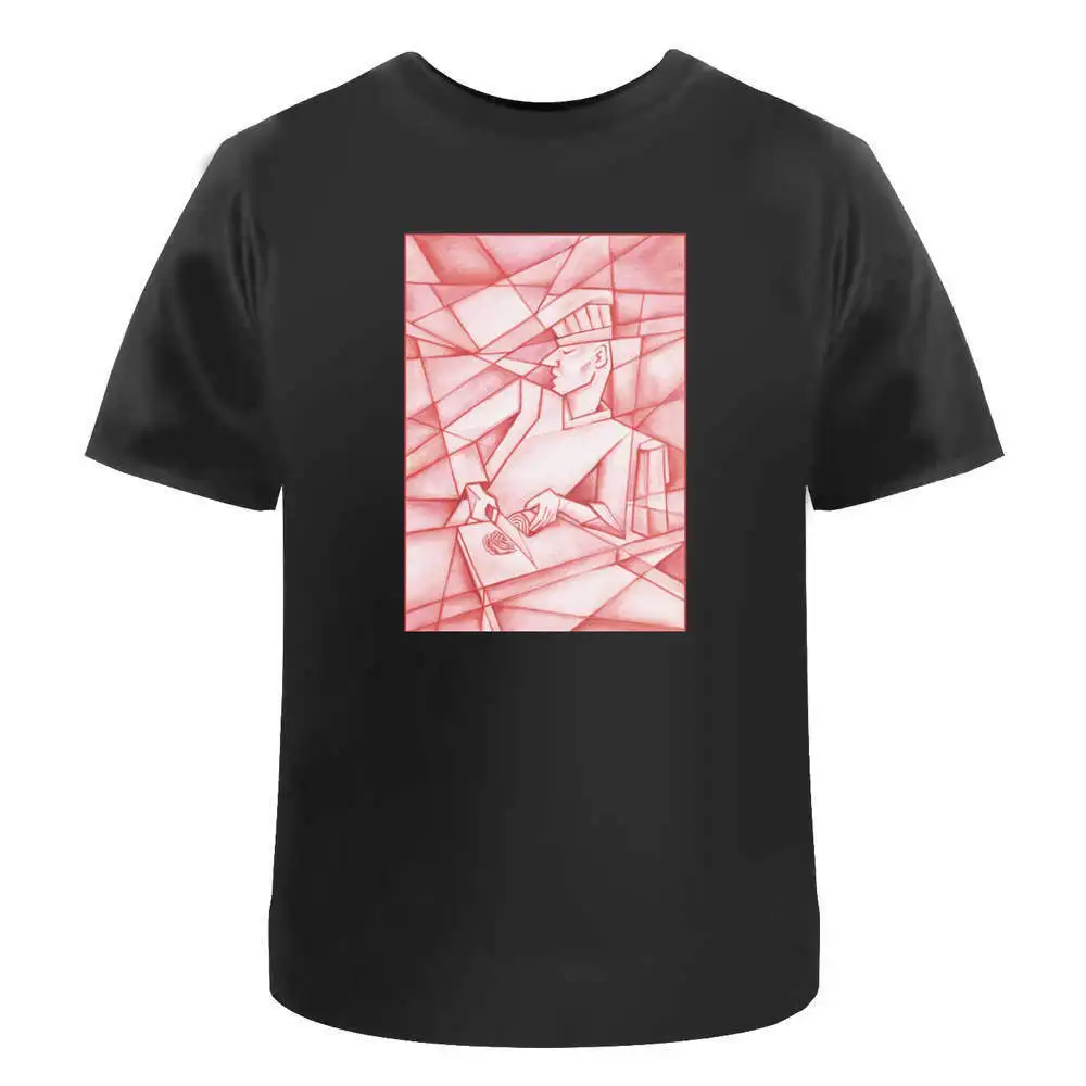 Cubist Chef' Cotton T-Shirts   Anime Graphic T-shirts for Men Clothing Women