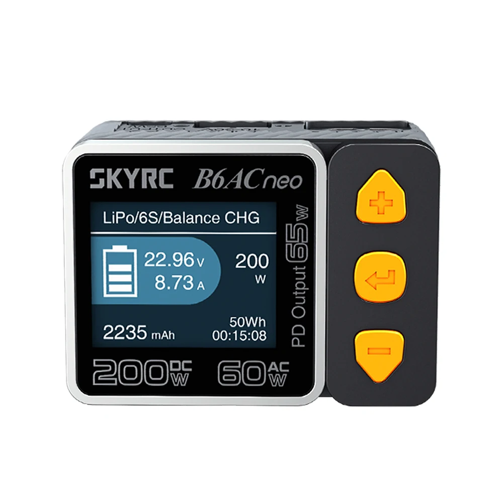 SKYRC B6ACneo Charger DC 200W AC 60W 10A Balance Charger Discharger Digital LiPo LiFe LiIon LiHV NiMH NiCd Pb Smart Battery