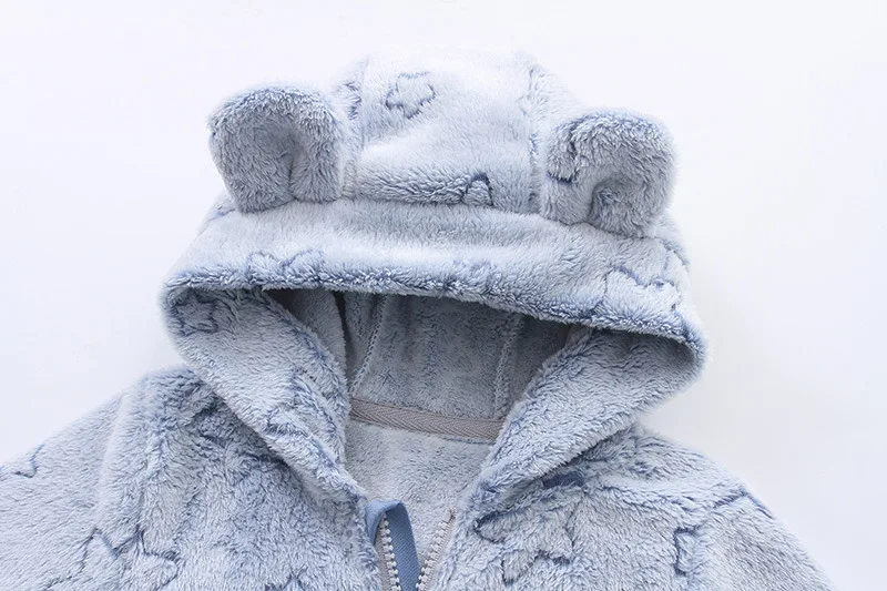 Bebê recém-nascido outono inverno macio flanela macacão da criança bonito dos desenhos animados com capuz zíper quente macacão de uma peça infantil playsuit