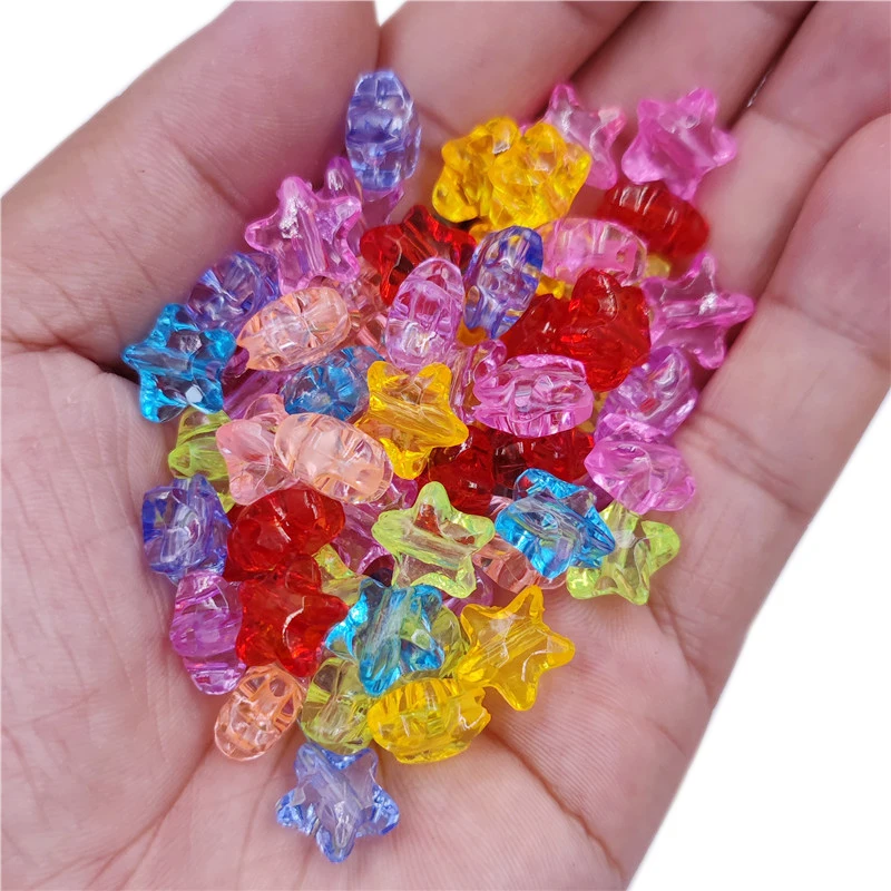 

20Pcs 11mm Candy Colors For Jewelry Making Loose Beads Clear Pentagram DIY Crafts Wholesale Necklace Bracelet Pendant