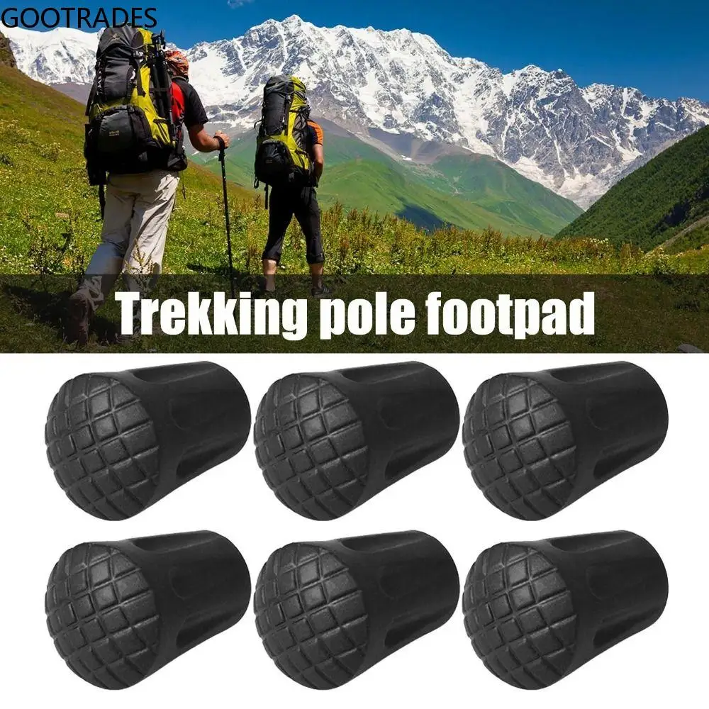 

Anti-Skid Rubber Cane Tips Protector Wear -resistant Black Trekking Pole Bottom Cover