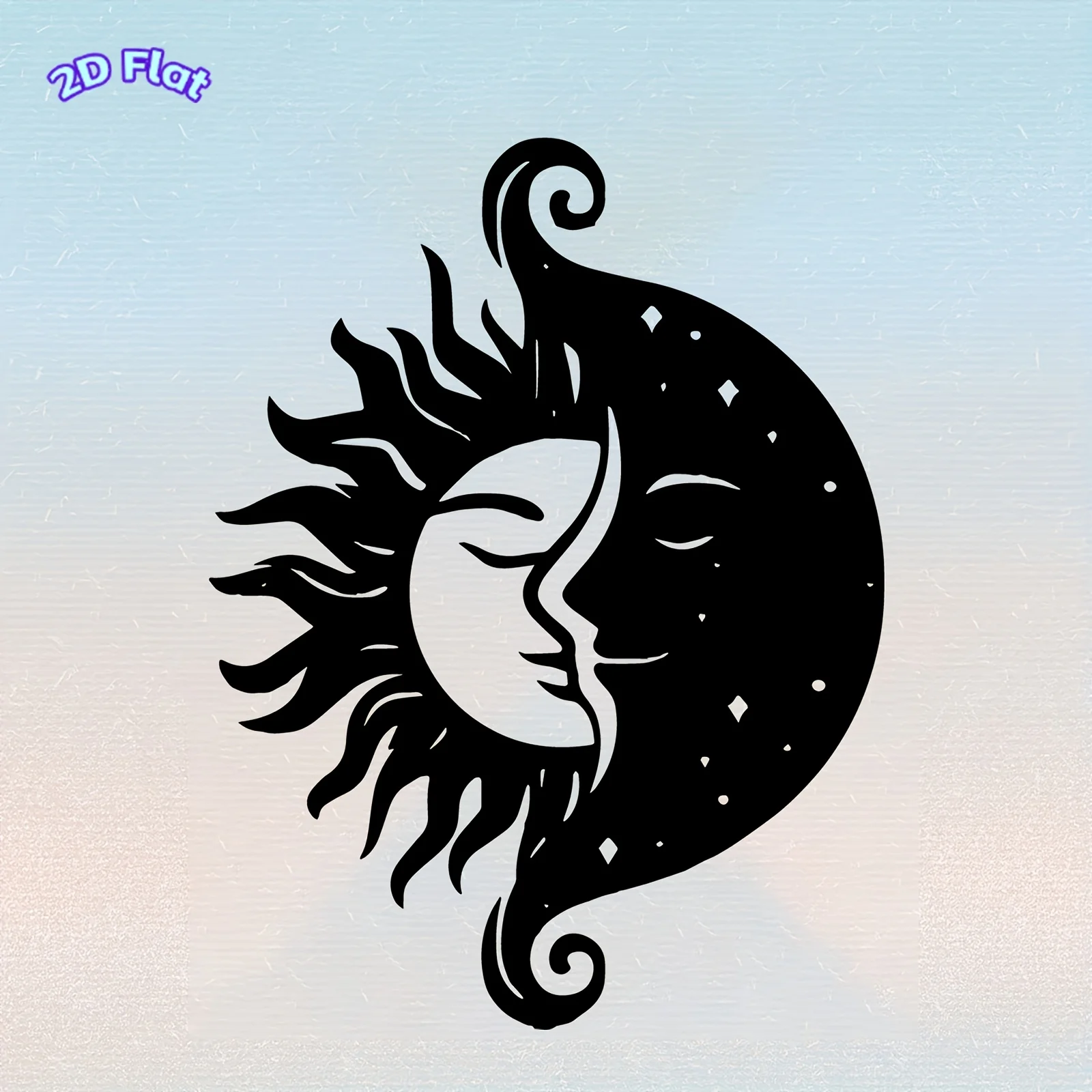 Sun Moon Metal Wall Art Iron Celestial Sculpture Garden Fence Hanging Mural Halloween Valentine Cosmic Decor Gift