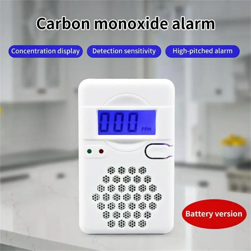 E28F Carbon Monoxide Detectors,CO Gas Monitors Alarm Detectors,CO Sensor with LED Digital Display Battery Powered